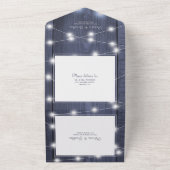 1つの素朴結婚式の出欠 オールインワン招待状 (外側)