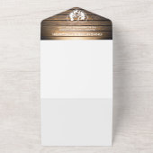 1つの素朴結婚式の招待で予算レース オールインワン招待状 (外側)