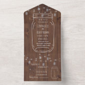 1つの素朴結婚式招待状ですべてjar オールインワン招待状 (内側)