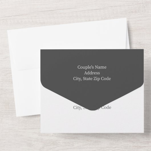 1つの素朴結婚式招待状で木材をすべて照明 オールインワン招待状 (裏面)