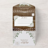 1つの素朴結婚式招待状 オールインワン招待状 (外側)