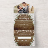 1つの素朴結婚式招待状 オールインワン招待状 (内側)