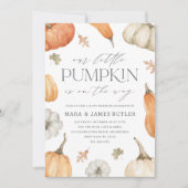 1つの素朴赤ちゃんシャワーでカボチャすべて 招待状 (正面)
