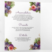 1つの素朴QRコードのパープルフィグ結婚すべて 三つ折り招待状 (内部最初)