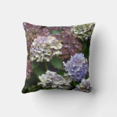 1つの紫色のラベンダーの青のアジサイ クッション (裏面)