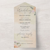 1つの結婚フローラ素朴招待状 オールインワン招待状 (内側)