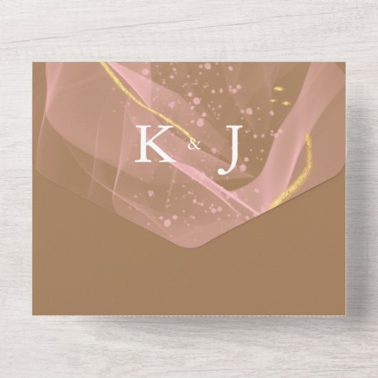 1つの結婚フローラ素朴招待状 オールインワン招待状 (裏面)