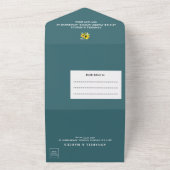 1つの結婚式でスモーキーグリーンサンフラワーを招待 オールインワン招待状 (外側)