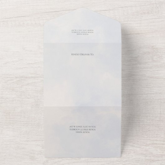 1つの結婚式で海のオートとサーフィンを招待 オールインワン招待状 (外側)