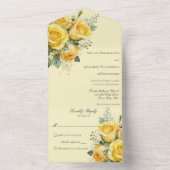 1つの結婚式で黄色のバラをすべて招待 オールインワン招待状 (内側)