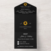 1つの結婚式の招待でひまわり水滴 オールインワン招待状 (内側)