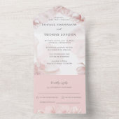 1つの結婚式の招待でほこりっぽいピンクの蘭 オールインワン招待状 (内側)