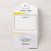 1つの結婚式の招待でイエローボーディングパス オールインワン招待状 (外側)