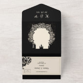 1つの結婚式の招待でカスタマイズ可能なゴシック オールインワン招待状 (外側)