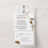 1つの結婚式の招待でコーヒー愛好家 オールインワン招待状 (内側)