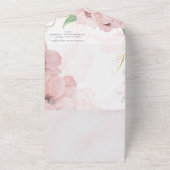 1つの結婚式の招待でピンクのアネモン オールインワン招待状 (外側)