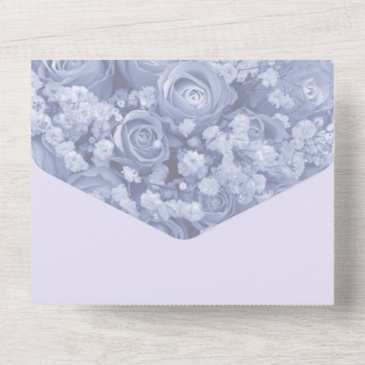 1つの結婚式の招待で青い鐘 オールインワン招待状 (裏面)