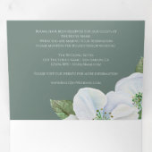 1つの結婚式招待状で白いリンゴの花 三つ折りクリスマスカード (内部最初)