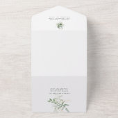 1つの結婚式招待状で緑 オールインワン招待状 (外側)