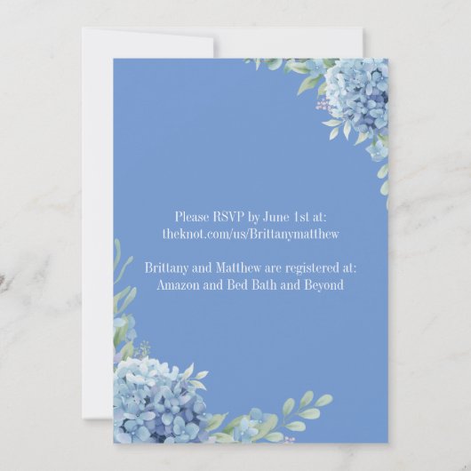 1つの結婚式招待状とRSVPカードですべて 招待状 (裏面)