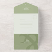 1つの結婚式招待状にアンパサンドセージ緑すべて オールインワン招待状 (外側)