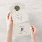 1つの結婚招待状で天空の オールインワン招待状 (貼ってはがせる)