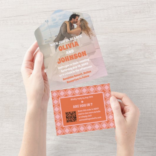 1つの結婚結婚式でダイヤモンドを招待 オールインワン招待状 (貼ってはがせる)