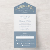 1つの結婚Invで1つのすべての時間のない花 オールインワン招待状 (内側)