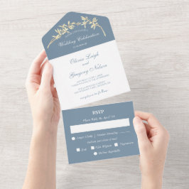 1つの結婚Invで1つのすべての時間のない花 オールインワン招待状