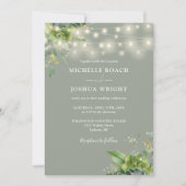 1つの緑のライトですべてセージ結婚グリーン 招待状 (正面)