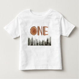 1つの緑の木の最初の誕生日 ベビーTシャツ