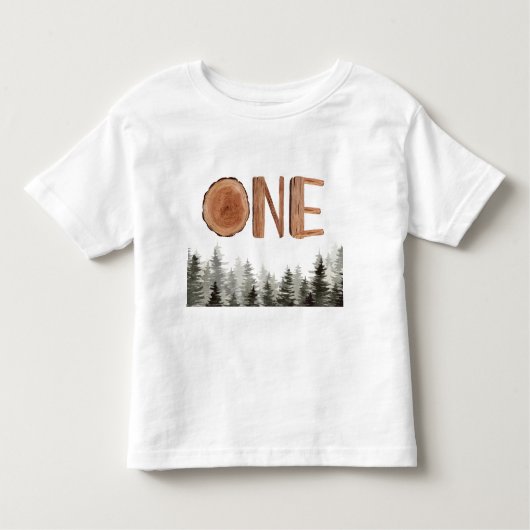 1つの緑の木の最初の誕生日 ベビーTシャツ (正面)