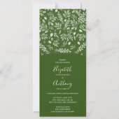 1つの緑の結婚式招待状 招待状 (正面)