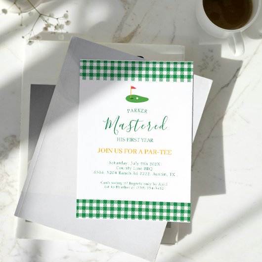 1つの緑の誕生日で1年1ホールをマスター 招待状