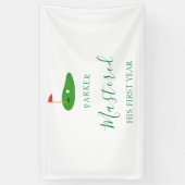 1つの緑の誕生日で1年1ホールをマスター 横断幕 (縦)