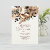 1つの自然テンプレートで茶色のボーホー 招待状 (スタンド正面)
