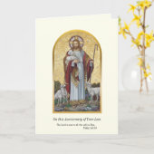 1つの良い羊飼いを愛した記念日の死の損失 カード (黄色い花)