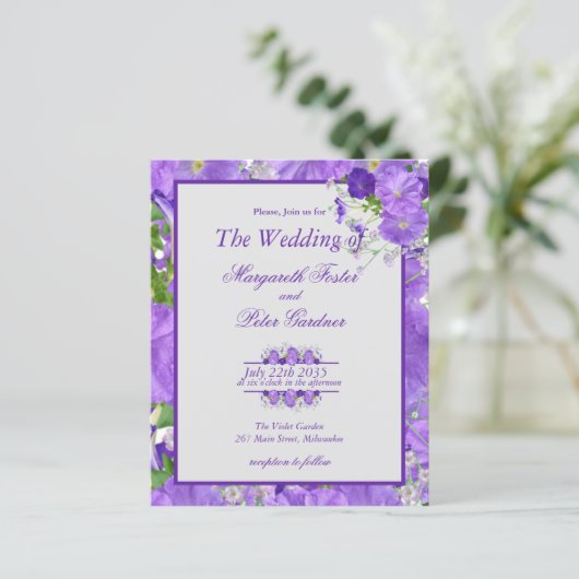 1つの花と紫色の枠ですべてを予算に計上 (スタンド正面)