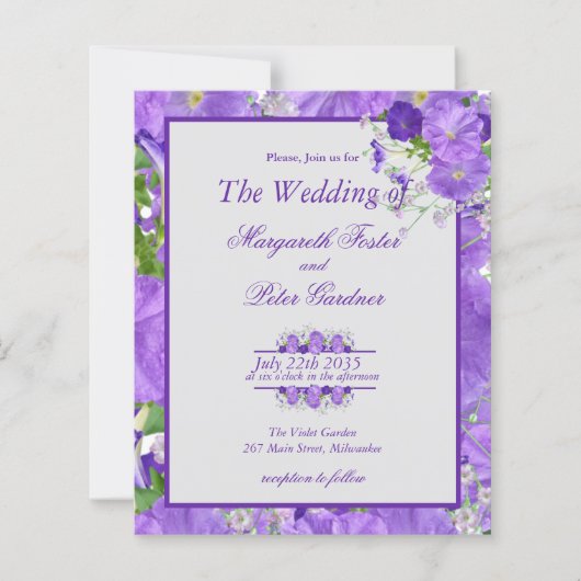 1つの花と紫色の枠ですべてを予算に計上 (正面)