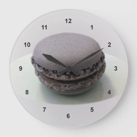 1つの藤色のmacaron ラージ壁時計 (正面)