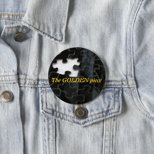 1つの行方不明のパズルの部分の白黒写真 缶バッジ (インサイチュ)