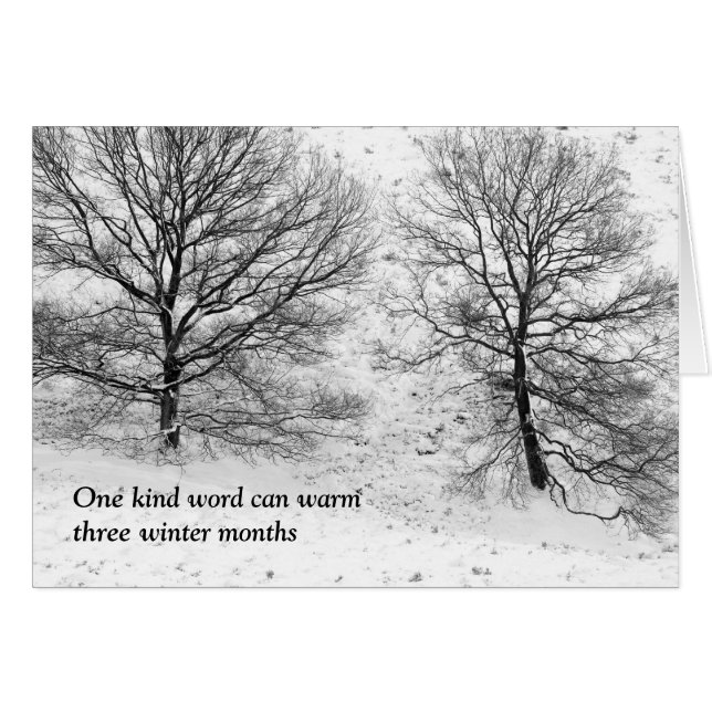 1つの親切な単語は暖まることができます (正面横)