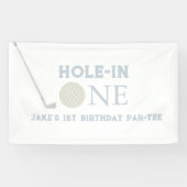 1つの誕生日パーティバナーの青い穴 横断幕 (横)