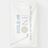 1つの誕生日パーティバナーの青い穴 横断幕 (縦)