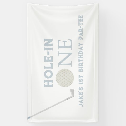 1つの誕生日パーティバナーの青い穴 横断幕 (縦)