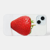 1つの赤いちごイフコン iPhone 15ケース (裏面横)