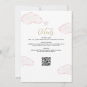 1つの赤ちゃんシャワーでピンクの女の子を心待ちにする 招待状 (裏面)