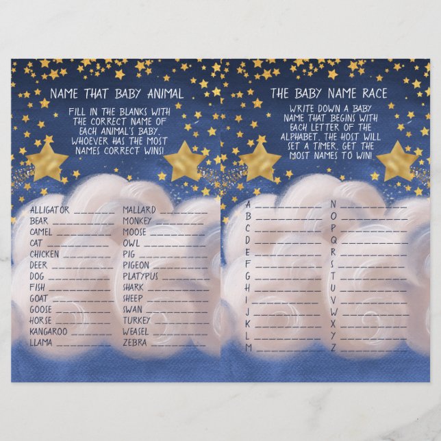 1つの赤ちゃん動物とベビー名の2つのレースゲーム (正面)