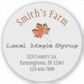 1つの透明な丸いカスタムメープルシロップ シール (正面)
