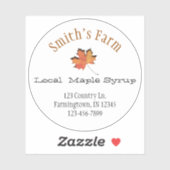 1つの透明な丸いカスタムメープルシロップ シール (シート)